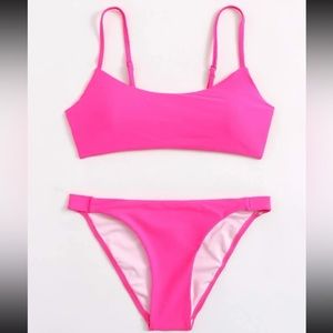 SHEIN Two Piece Hot Pink Bathing Suit